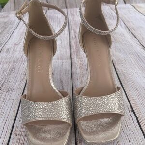 Kelly & Katie Dahlia Platform Heels, Size 8, Gold Metallic